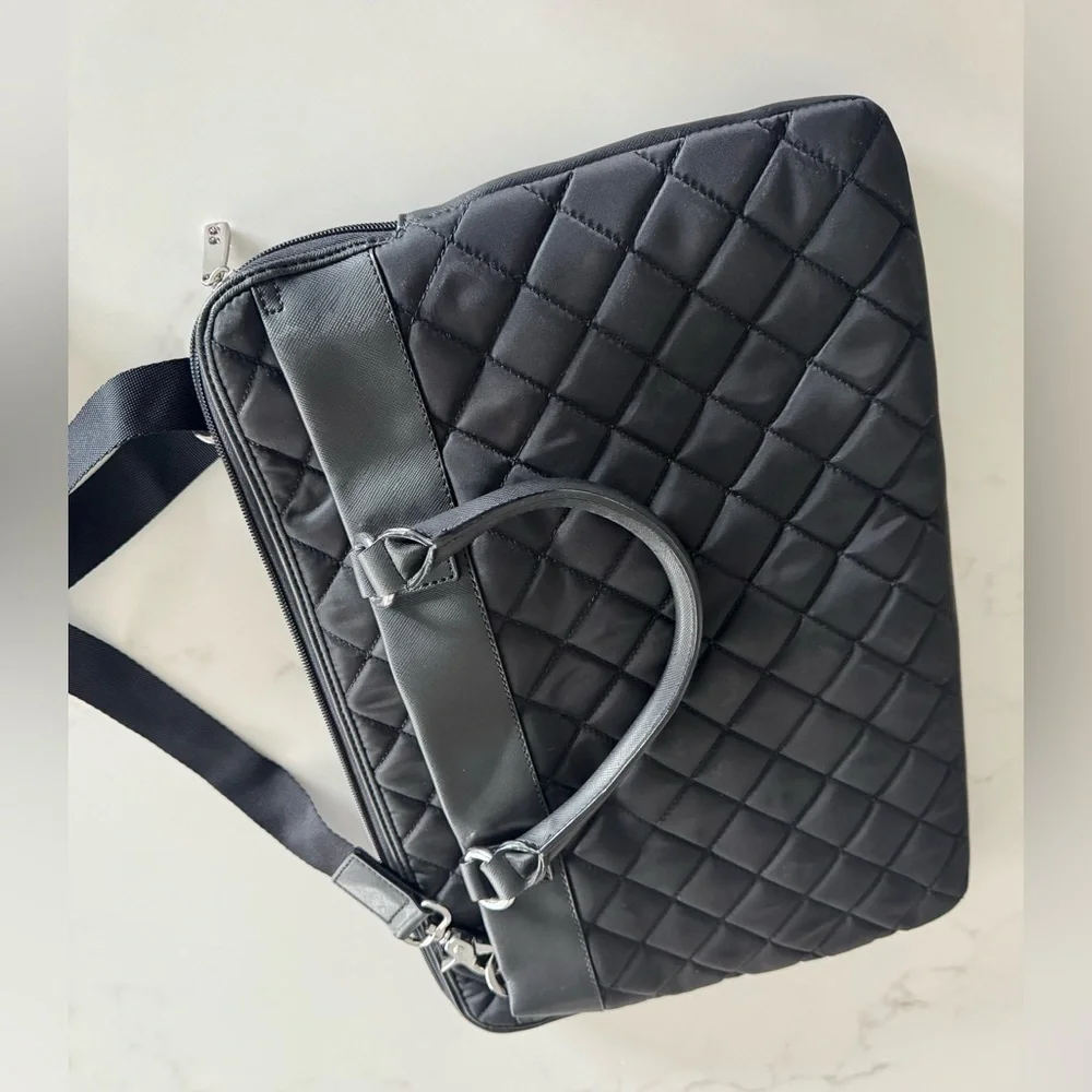 Knomo London Avignon Quilted Laptop Bag Black